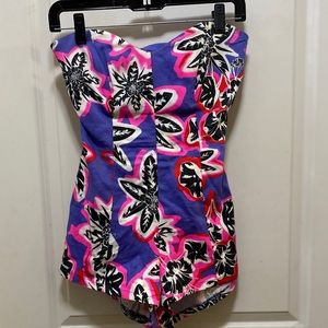 NASTY GAL strapless romper with cut out back